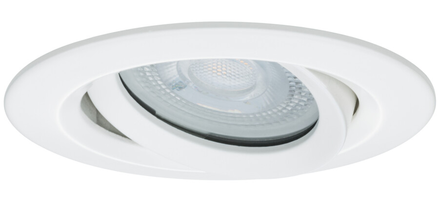 Paulmann LED Einbauleuchte Nova Plus Einzelleuchte schwenkbar IP65 rund 93mm 30° GU10 7W 460lm 230V dimmbar 2700K Weiß matt