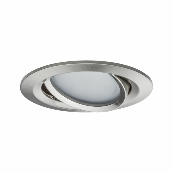 Paulmann LED Einbauleuchte Smart Home Zigbee 3.0 Nova Plus Coin Basisset schwenkbar  rund 84mm 50° Coin 3x5.2W 3x400lm 230V dimmbar RGBW Eisen gebürstet