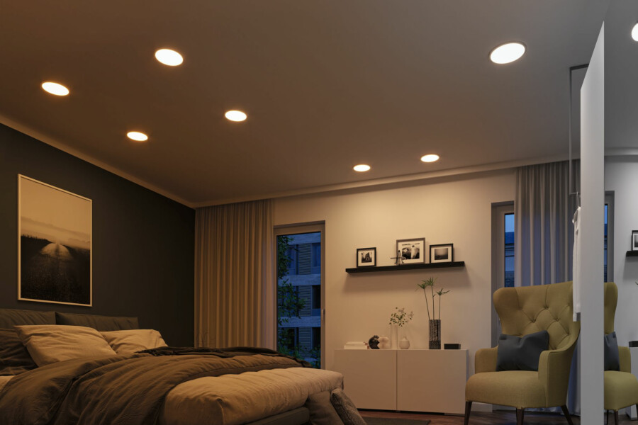 Paulmann VariFit LED Einbaupanel Smart Home Zigbee 3.0 Areo IP44 rund 175mm  13W 1200lm Tunable White Chrom matt dimmbar