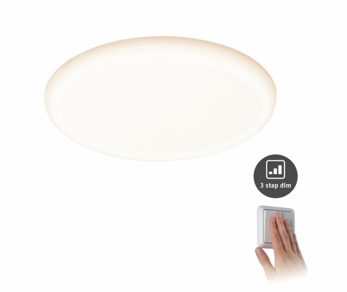 Paulmann VariFit LED Einbaupanel 3-Step-Dim Veluna IP44 rund 215mm  21W 1650lm 3000K Satin dimmbar