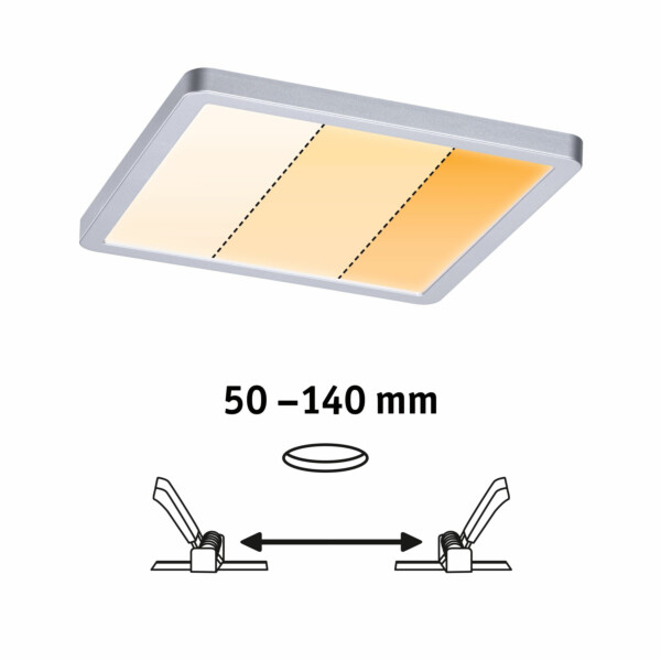 Paulmann VariFit LED Einbaupanel Dim to Warm Areo IP44 eckig 175x175mm  13W 1200lm 3 Step Dim to warm Chrom matt dimmbar