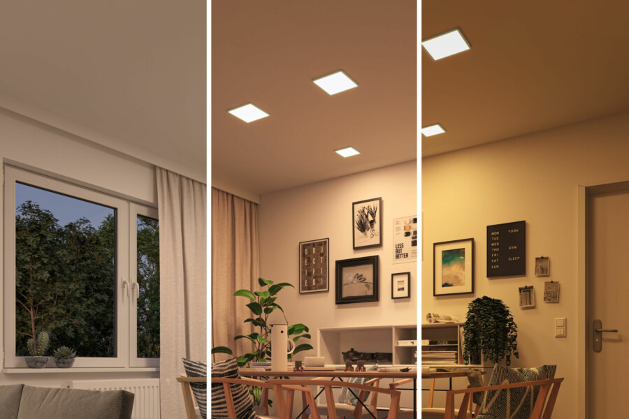 Paulmann VariFit LED Einbaupanel Dim to Warm Areo IP44 eckig 175x175mm  13W 1200lm 3 Step Dim to warm Chrom matt dimmbar