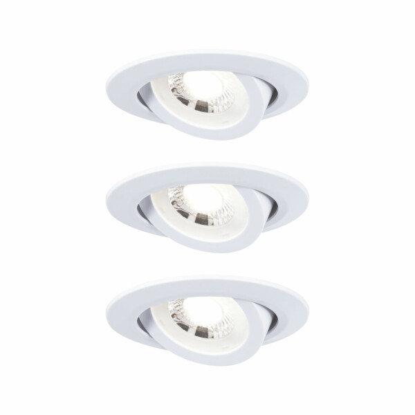 Paulmann LED Einbauleuchte 3er-Set schwenkbar  rund 82mm 70°  3x4.8W 3x450lm 230V  3000K Weiß matt