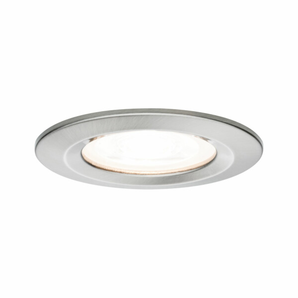 Paulmann LED Einbauleuchte Nova  starr IP44 rund 78mm  GU10 6.5W 460lm 230V  2700K Eisen gebürstet