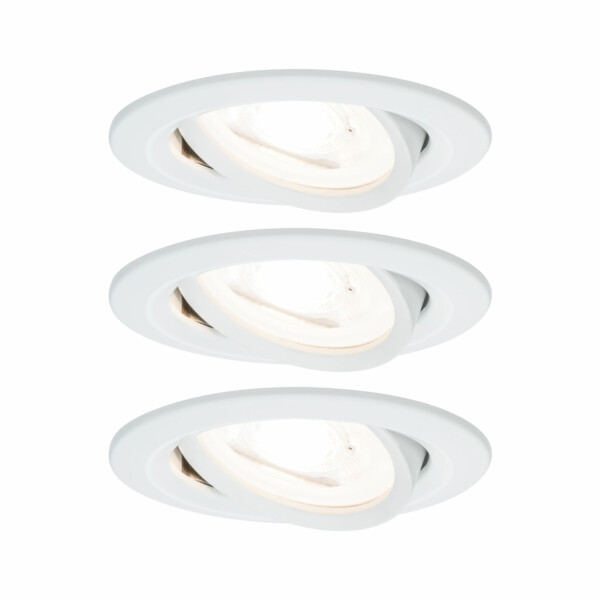 Paulmann LED Einbauleuchte 3-Step-Dim Nova Basisset schwenkbar  rund 84mm 50° GU10 3x6.5W 3x460lm 230V dimmbar 2700K Weiß matt