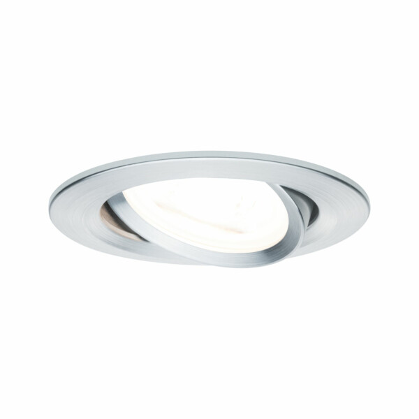 Paulmann LED Einbauleuchte 3-Step-Dim Nova  schwenkbar  rund 84mm 50° GU10 6.5W 460lm 230V dimmbar 2700K Alu gedreht