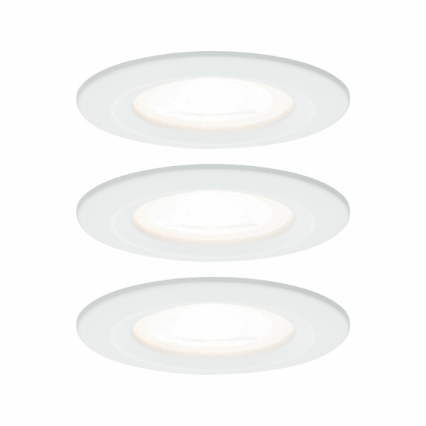 Paulmann LED Einbauleuchte 3-Step-Dim Nova Basisset starr IP44 rund 78mm  GU10 3x6.5W 3x460lm 230V dimmbar 2700K Weiß matt