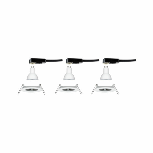 Paulmann LED Einbauleuchte 3-Step-Dim Nova Basisset starr IP44 rund 78mm  GU10 3x6.5W 3x460lm 230V dimmbar 2700K Weiß matt