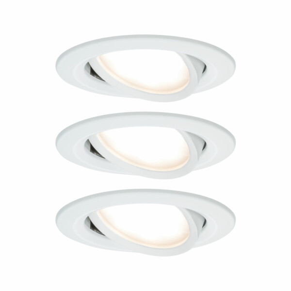 Paulmann LED Einbauleuchte 3-Step-Dim Nova Coin Basisset schwenkbar  rund 84mm 50° Coin 3x6W 3x470lm 230V dimmbar 2700K Weiß matt