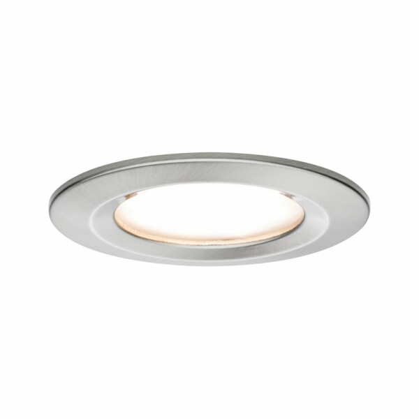 Paulmann LED Einbauleuchte 3-Step-Dim Nova Coin  starr IP44 rund 78mm  Coin 6W 470lm 230V dimmbar 2700K Eisen gebürstet