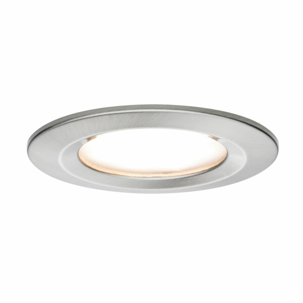 Paulmann LED Einbauleuchte 3-Step-Dim Nova Coin Basisset starr IP44 rund 78mm  Coin 3x6W 3x470lm 230V dimmbar 2700K Eisen gebürstet