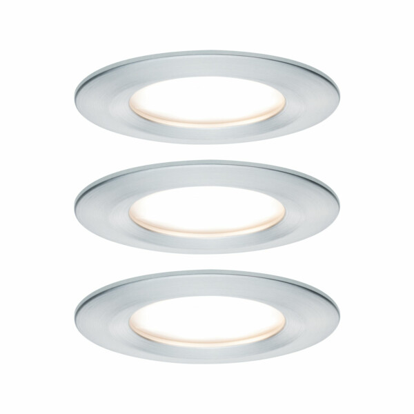 Paulmann LED Einbauleuchte 3-Step-Dim Nova Coin Basisset starr IP44 rund 78mm  Coin 3x6W 3x470lm 230V dimmbar 2700K Alu gedreht