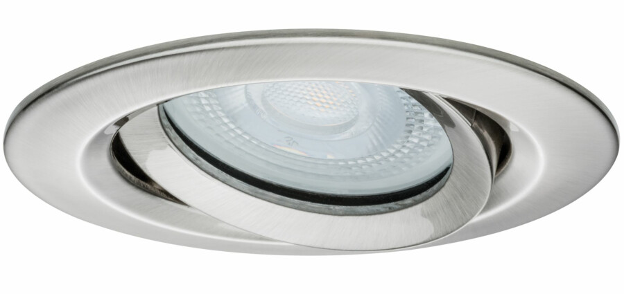 Paulmann LED Einbauleuchte Nova Plus Einzelleuchte schwenkbar IP65 rund 93mm 30° GU10 6W 470lm 230V dimmbar 4000K Eisen gebürstet
