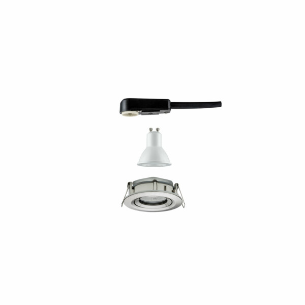 Paulmann LED Einbauleuchte Nova Plus Einzelleuchte schwenkbar IP65 rund 93mm 30° GU10 6W 470lm 230V dimmbar 4000K Eisen gebürstet