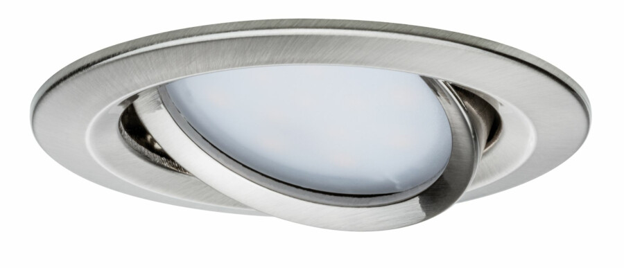 Paulmann LED Einbauleuchte Nova Plus Coin Basisset schwenkbar  rund 84mm 50° Coin 3x6W 3x470lm 230V dimmbar 2700K Eisen gebürstet