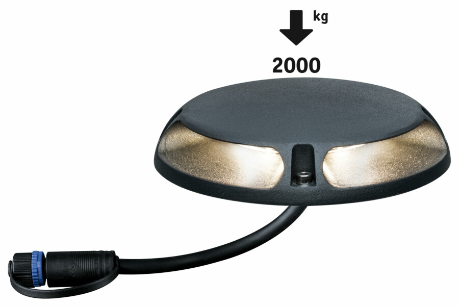 Paulmann Plug & Shine LED Bodenaufbauleuchte Warmweiß Einzelspot Zweifacher Lichtaustritt. 180° IP67 3000K 2x3.3W   Anthrazit