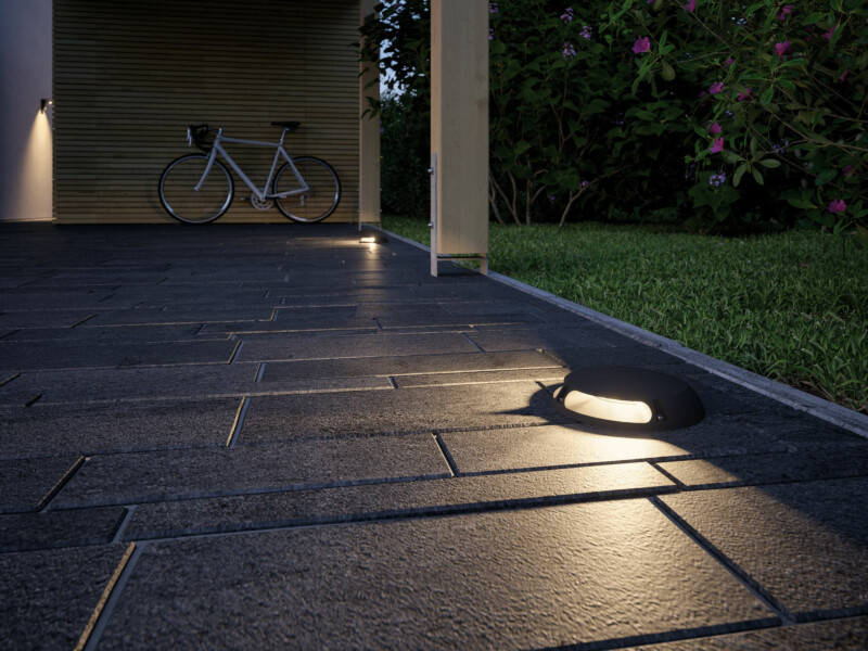 Paulmann Plug & Shine LED Bodenaufbauleuchte Warmweiß Einzelspot Zweifacher Lichtaustritt. 180° IP67 3000K 2x3.3W   Anthrazit