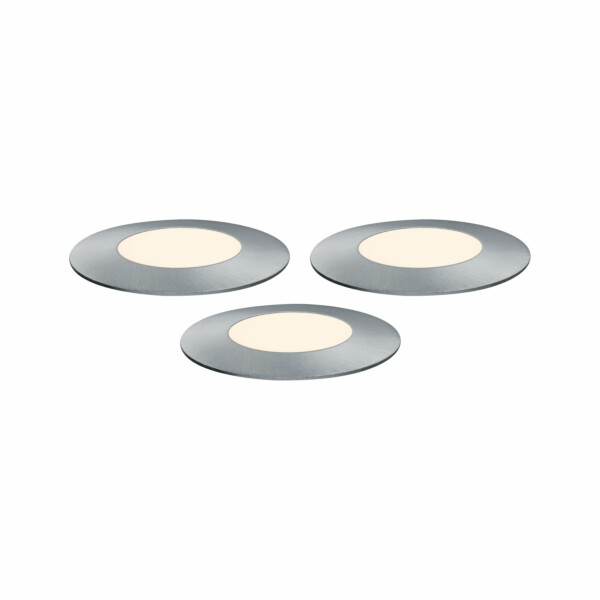 Paulmann Plug & Shine LED Bodeneinbauleuchte Floor Mini Erweiterungsset  IP67 3000K 3x2.5W   Silber