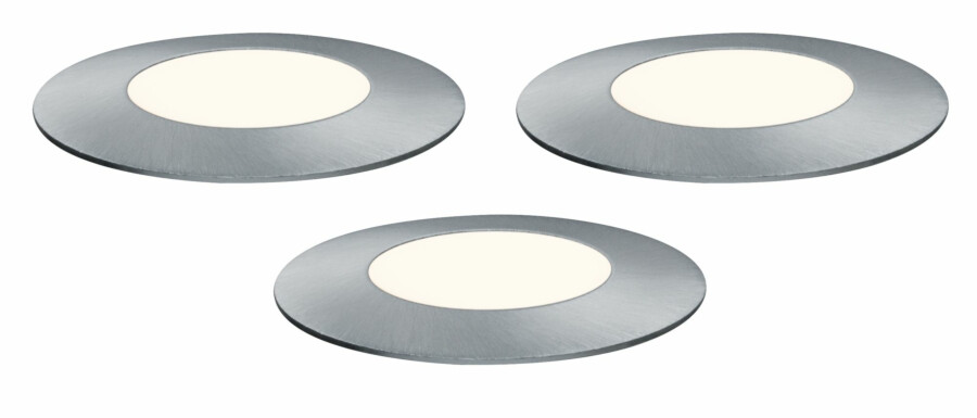 Paulmann Plug & Shine LED Bodeneinbauleuchte Floor Mini Erweiterungsset  IP67 3000K 3x2.5W   Silber