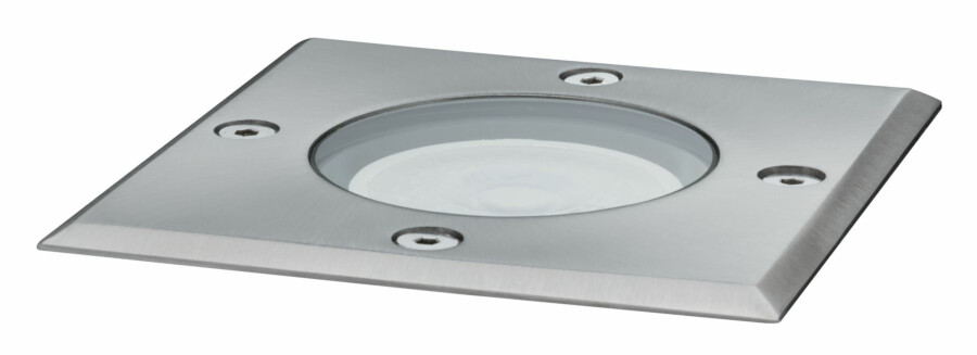 Paulmann LED Bodeneinbauleuchte  IP67 eckig 108x108mm  3000K 3.5W 230lm 230V Edelstahl Metall