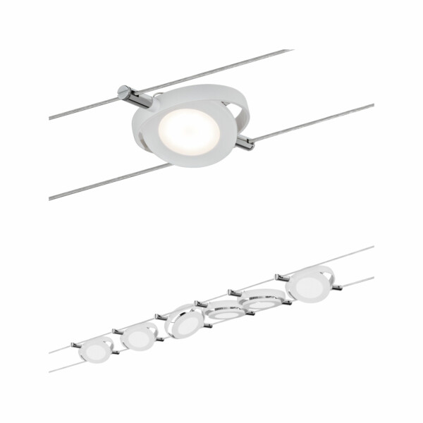 Paulmann LED Seilsystem RoundMac Basisset  6x200lm 6x4.3W 2700K  230/12V Weiß matt
