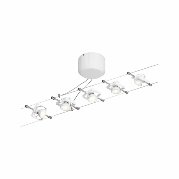 Paulmann Seilsystem Mac II Basisset GU5.3  max. 5x10W  dimmbar 230/12V Weiß
