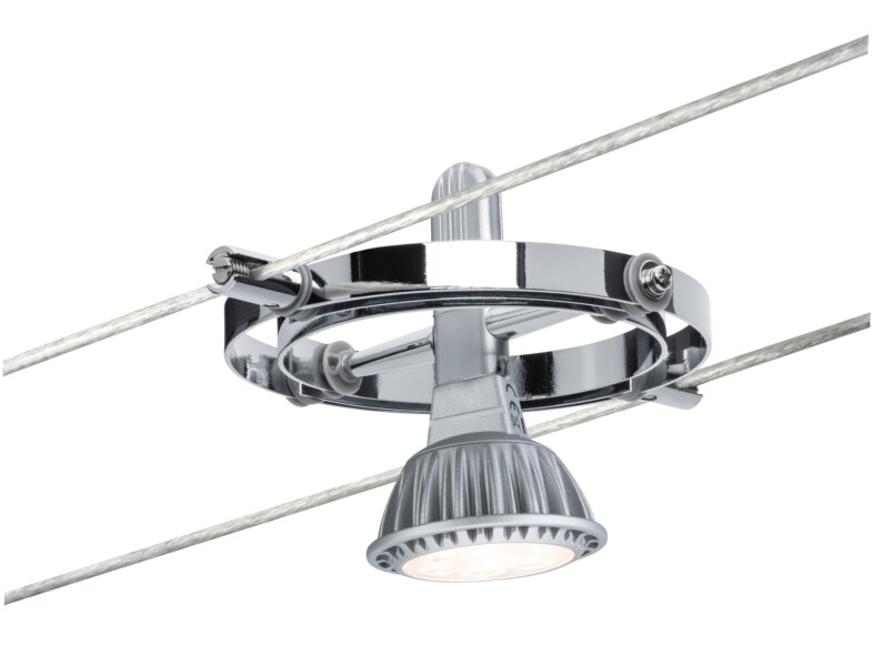 Paulmann Seilsystem Cardan Basisset GU5.3  max. 4x10W  dimmbar 230/12V Chrom matt#Chrom