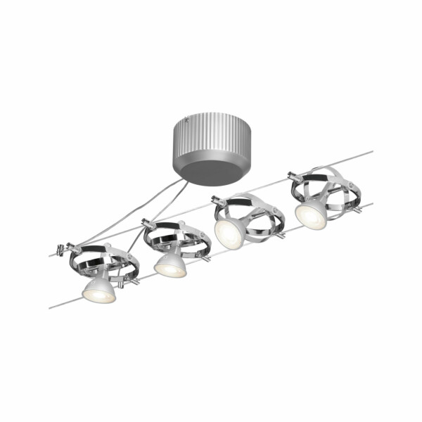 Paulmann Seilsystem Cardan Basisset GU5.3  max. 4x10W  dimmbar 230/12V Chrom matt#Chrom