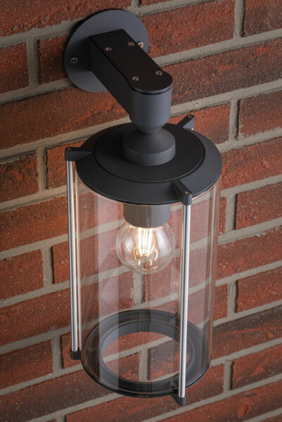 Paulmann Außenwandleuchte Klassik IP44 rund 160mm  max. 60W  230V  Grau Glas