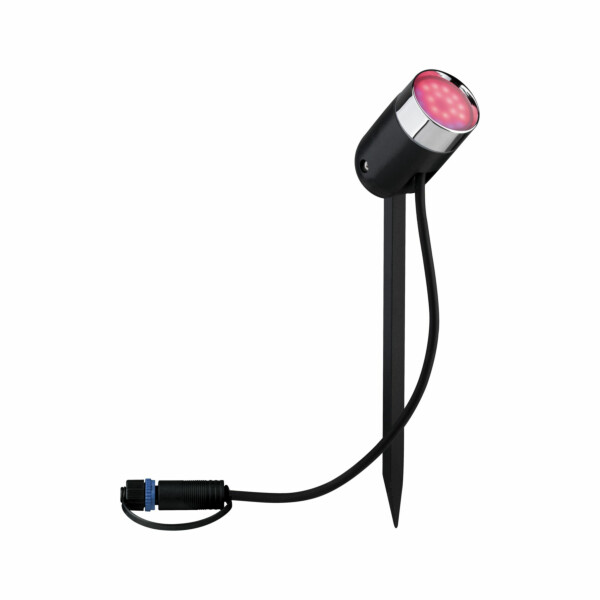 Paulmann Plug & Shine LED Gartenstrahler Smart Home Zigbee 3.0 Pike Basisset  IP65 RGBW+ 3x4.5W  21VA Anthrazit