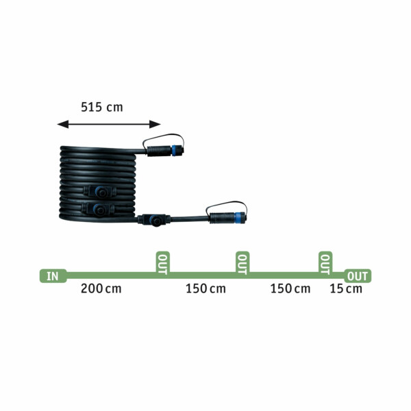 Paulmann Plug & Shine LED Gartenstrahler Smart Home Zigbee 3.0 Pike Basisset  IP65 RGBW+ 3x4.5W  21VA Anthrazit
