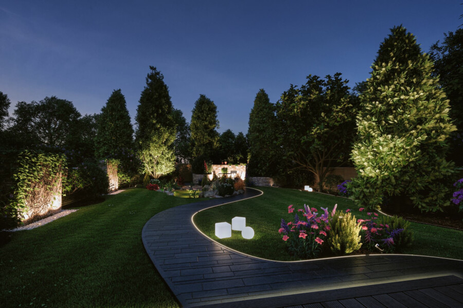 Paulmann Plug & Shine LED Gartenstrahler Smart Home Zigbee 3.0 Pike Basisset  IP65 RGBW+ 3x4.5W  21VA Anthrazit
