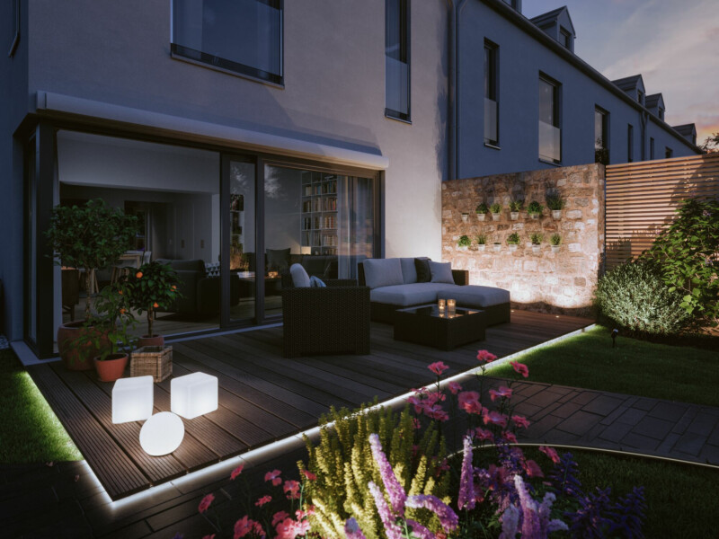 Paulmann Plug & Shine LED Gartenstrahler Smart Home Zigbee 3.0 Pike Basisset  IP65 RGBW+ 3x4.5W  21VA Anthrazit