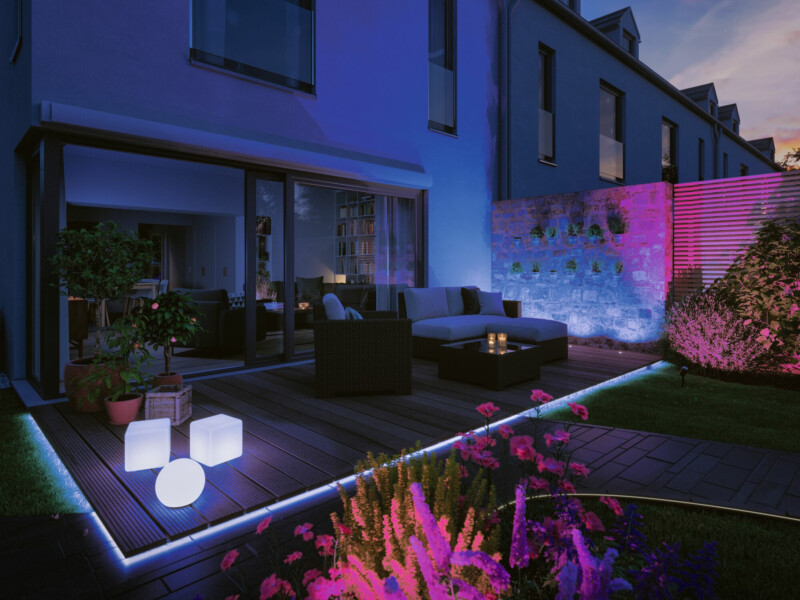 Paulmann Plug & Shine LED Gartenstrahler Smart Home Zigbee 3.0 Pike Basisset  IP65 RGBW+ 3x4.5W  21VA Anthrazit