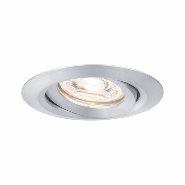 Paulmann LED Einbauleuchte Nova Mini Coin Einzelleuchte schwenkbar  rund 66mm 15° Coin 4W 310lm 230V  2700K Alu gedreht