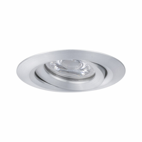 Paulmann LED Einbauleuchte Nova Mini Coin Einzelleuchte schwenkbar  rund 66mm 15° Coin 4W 310lm 230V  2700K Alu gedreht
