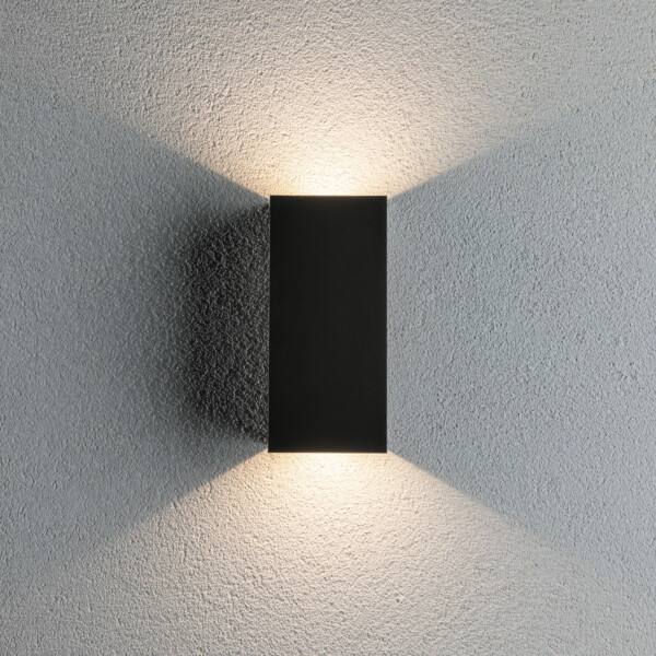 Paulmann LED Außenwandleuchte Flame  IP44 eckig 102x100mm 3000K 2x5.8W 2x540lm 230V  Anthrazit Aluminium