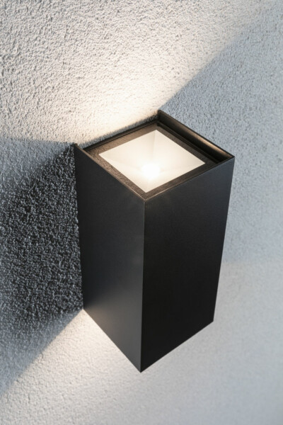 Paulmann LED Außenwandleuchte Flame  IP44 eckig 102x100mm 3000K 2x5.8W 2x540lm 230V  Anthrazit Aluminium