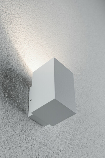 Paulmann LED Außenwandleuchte Flame  IP44 eckig 58x75mm 3000K 3.8W 320lm 230V  Weiß Aluminium