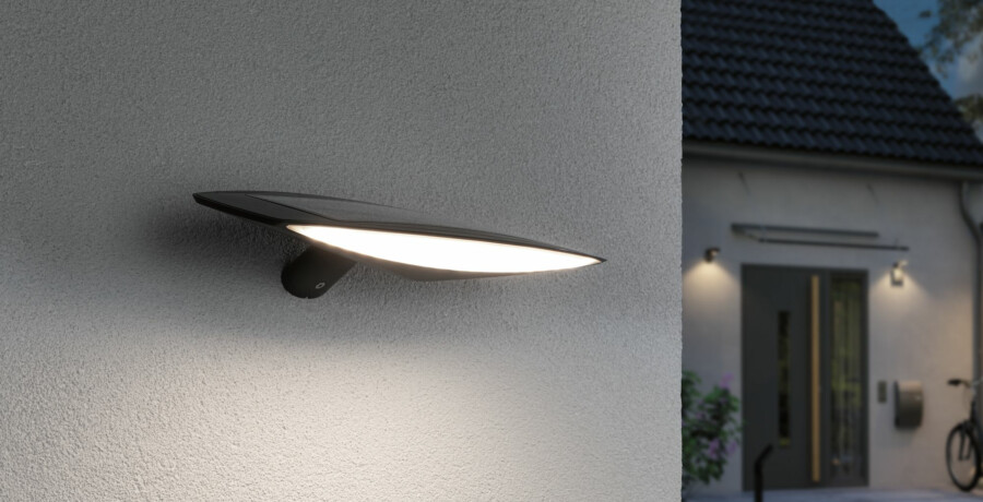 Paulmann Solar LED Außenwandleuchte Kiran Bewegungsmelder IP44 3000K 280lm Anthrazit