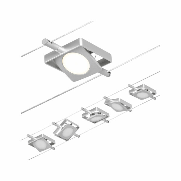Paulmann CorDuo LED Seilsystem MacLED Basisset  5x250lm 5x4.5W 3000K  230/12V Chrom matt#Chrom