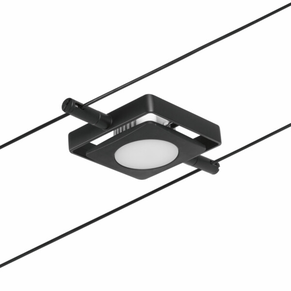 Paulmann CorDuo LED Seilsystem MacLED Einzelspot  250lm 4.5W 3000K  12V Schwarz matt#Chrom