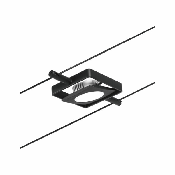 Paulmann CorDuo LED Seilsystem MacLED Einzelspot  250lm 4.5W 3000K  12V Schwarz matt#Chrom