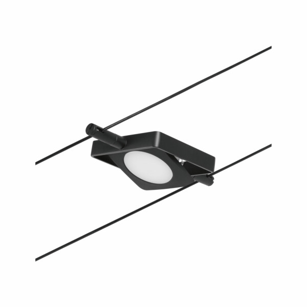 Paulmann CorDuo LED Seilsystem MacLED Einzelspot  250lm 4.5W 3000K  12V Schwarz matt#Chrom