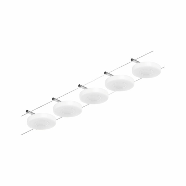 Paulmann CorDuo LED Seilsystem DiscLED Basisset  5x200lm 5x4.5W 3000K  230/12V Chrom matt#Chrom