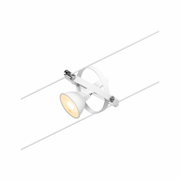 Paulmann CorDuo Seilsystem Cardan Einzelspot GU5.3  max. 10W   12V Weiß matt#Chrom