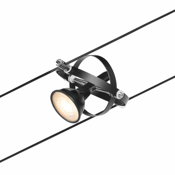 Paulmann CorDuo Seilsystem Cardan Basisset GU5.3  max. 5x10W   230/12V Schwarz matt#Chrom
