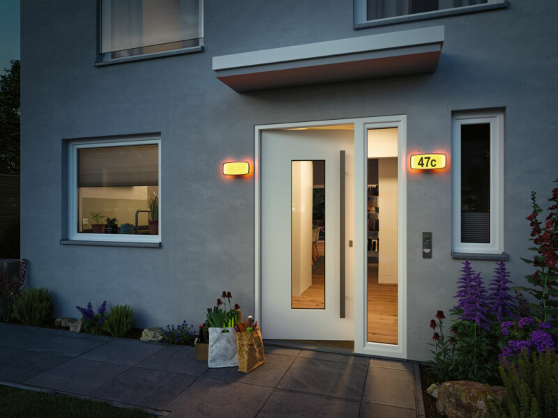 Paulmann LED Hausnummernleuchte Smart Home Zigbee 3.0 Sheera Dämmerungssensor  insektenfreundlich IP44  276x73mm Tunable Warm 6.5W 430lm 230V  Anthrazit Kunststoff