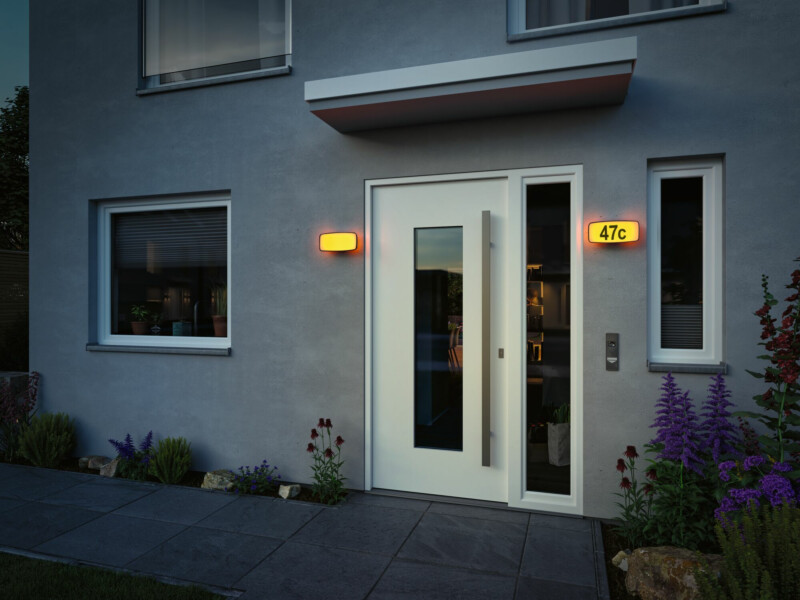 Paulmann LED Hausnummernleuchte Smart Home Zigbee 3.0 Sheera Dämmerungssensor  insektenfreundlich IP44  276x73mm Tunable Warm 6.5W 430lm 230V  Anthrazit Kunststoff