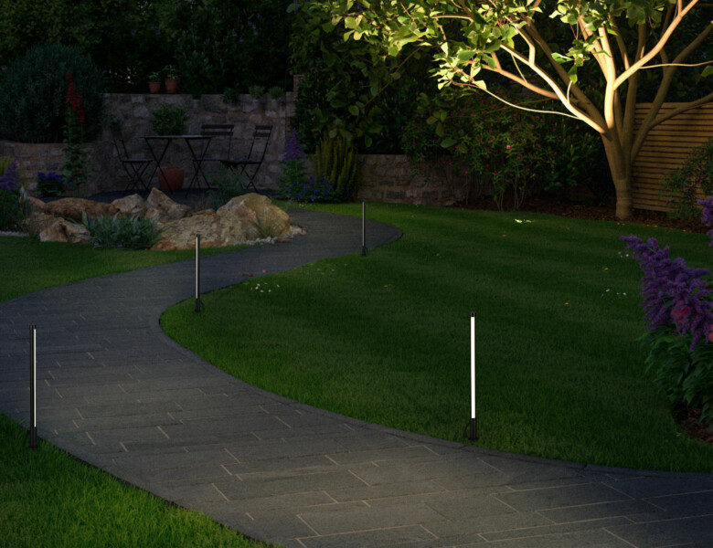 Paulmann Plug & Shine LED Pollerleuchte Pin Einzelleuchte  IP44  360mm 3000K 5.5W 180lm 24V  Anthrazit  Aluminium#Kunststoff